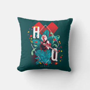 Självmordstorget Harley Quinn Blommigt Diamond Kudde
