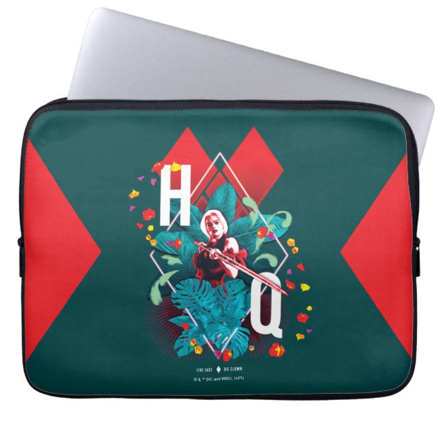 Självmordstorget | Harley Quinn Blommigt Diamond Laptop Fodral (Framsidan)