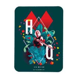 Självmordstorget Harley Quinn Blommigt Diamond Magnet