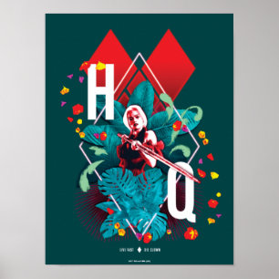 Självmordstorget Harley Quinn Blommigt Diamond Poster
