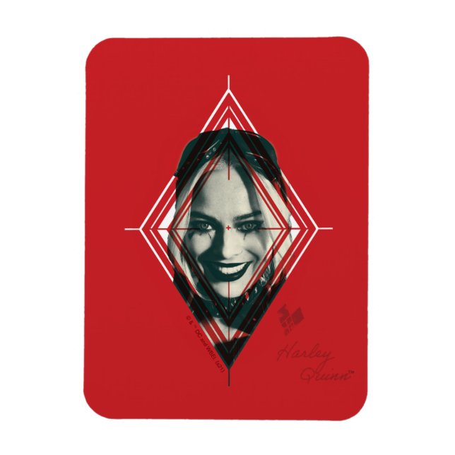 Självmordstorget | Harley Quinn Diamond Target Magnet (Vertikal)