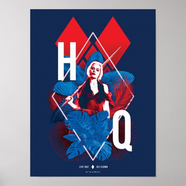 Självmordstorget | Harley Quinn Fern & Diamonds Poster (Framsidan)