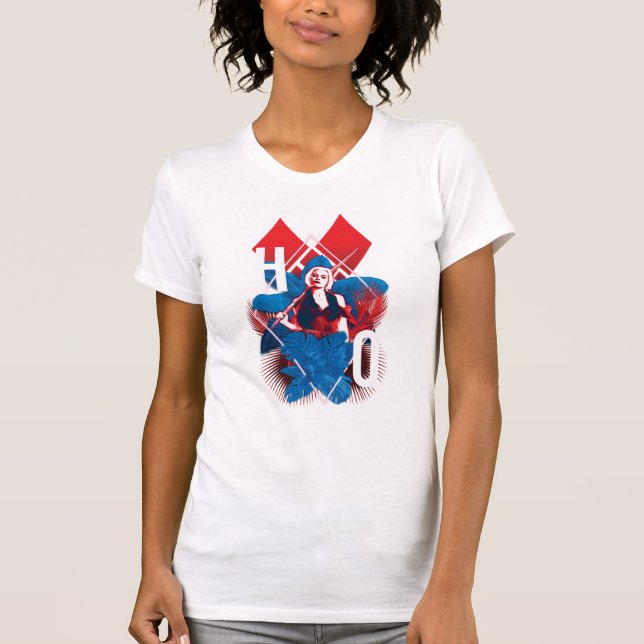 Självmordstorget | Harley Quinn Fern & Diamonds T Shirt (Framsida)