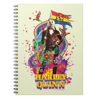 Självmordstorget | Harley Quinn Flowers & Rainbow Anteckningsbok