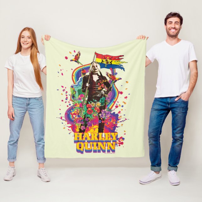 Självmordstorget | Harley Quinn Flowers & Rainbow Fleecefilt (På plats)