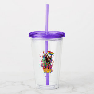 Självmordstorget Harley Quinn Flowers & Rainbow Take Away Mugg