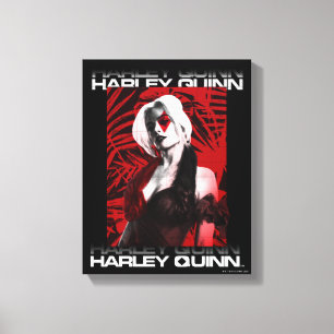 Självmordstorget Harley Quinn Red Fern Porträt Canvastryck
