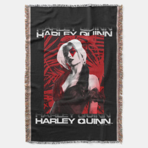 Självmordstorget Harley Quinn Red Fern Porträt Filt
