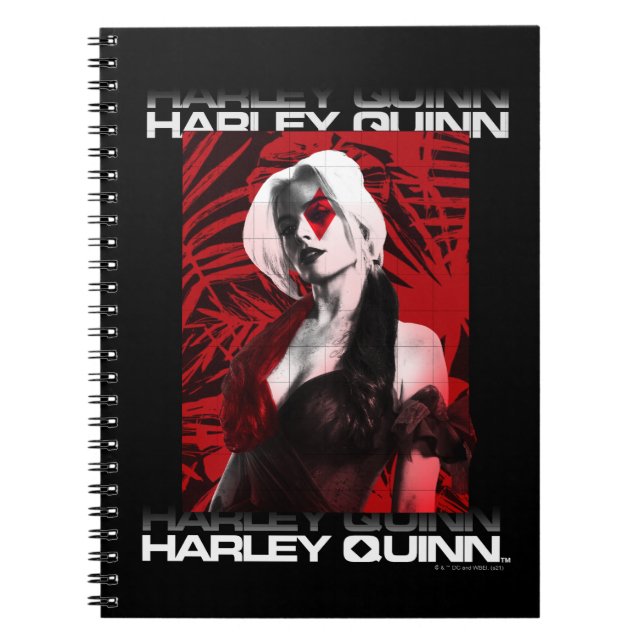 Självmordstorget | Harley Quinn Red Fern Porträtt Anteckningsbok (Framsidan)