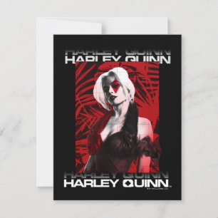 Självmordstorget Harley Quinn Red Fern Porträtt Anteckningskort
