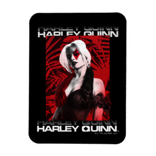 Självmordstorget Harley Quinn Red Fern Porträtt Magnet