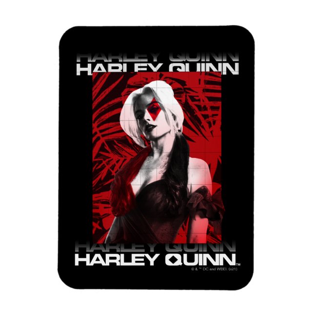 Självmordstorget | Harley Quinn Red Fern Porträtt Magnet (Vertikal)