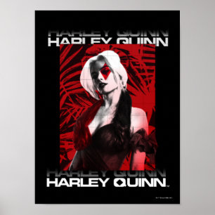Självmordstorget Harley Quinn Red Fern Porträtt Poster