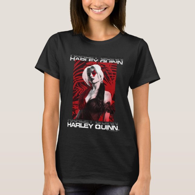 Självmordstorget | Harley Quinn Red Fern Porträtt T Shirt (Framsida)