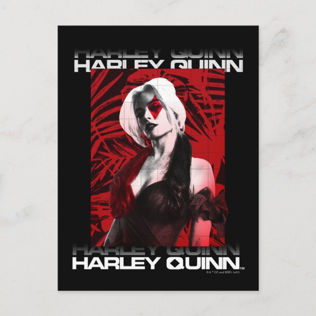 Självmordstorget | Harley Quinn Red Fern Porträtt Vykort (Framsida)