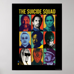 Självmordstorget Retro Grid med Amanda Waller Poster