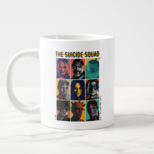 Självmordstorget Retro-rutnät med Harley Quinn Jumbo Mugg