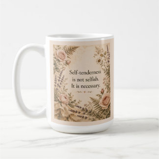 Självömhet Inte Själskt Blomstercitat Kaffemugg