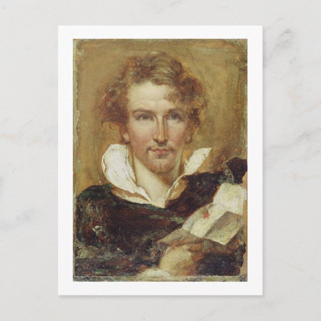 Självporträtt, 1823 (olja på papper på panel) vykort (Framsida)