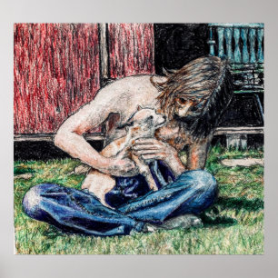 "Självporträtt 1974" bild i hund och I Poster