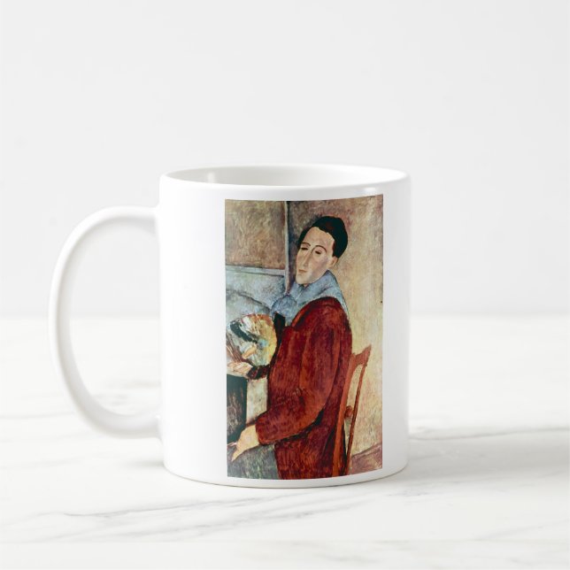Självporträtt av Amedeo Modigliani Kaffemugg (Vänster)