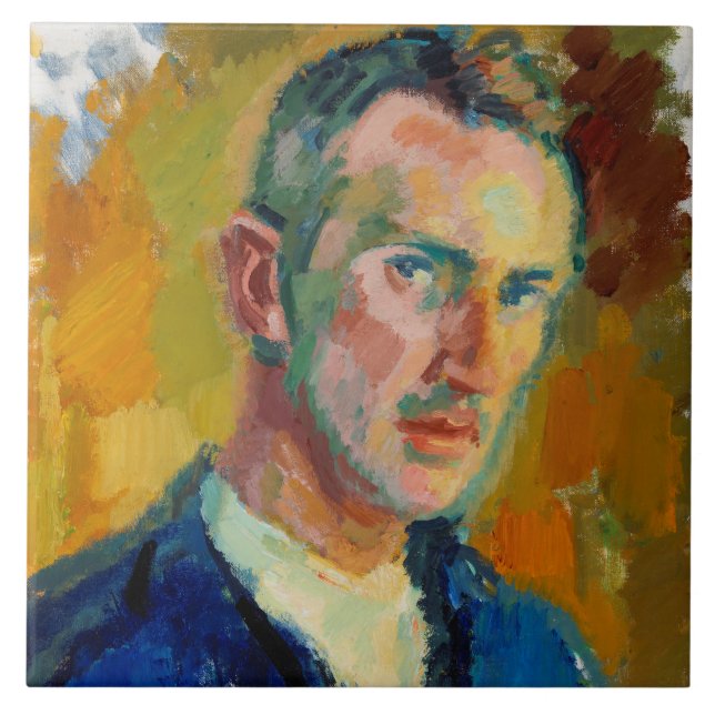 Självporträtt (av Magnus Enckell) Kakelplatta (Framsidan)