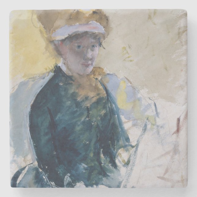 Självporträtt av Mary Cassatt Underlägg Sten (Framsidan)