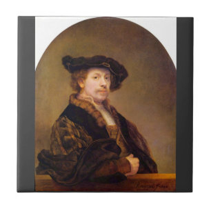 Självporträtt av Rembrandt Harmenszoon skåpbil Kakelplatta