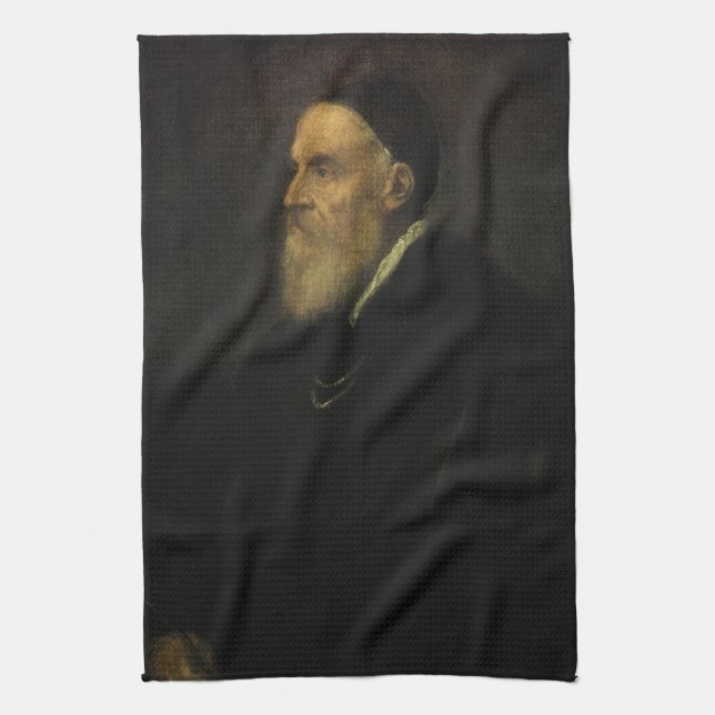 Självporträtt av titian, Vintage Renaissance Art Kökshandduk (Vertikal)