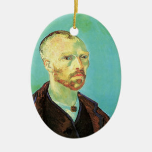 Självporträtt av Van Gogh (Tillägnad Paul Gauguin) Julgransprydnad Keramik
