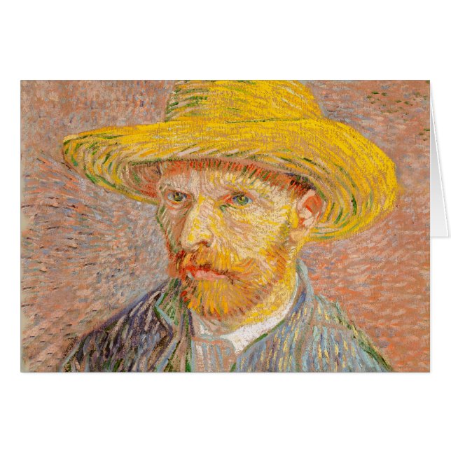 Självporträtt av Vincent Van Gogh impressionistisk Hälsningskort (Framsidan Horizontal)