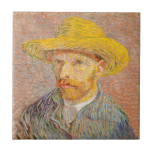 Självporträtt av Vincent Van Gogh impressionistisk Kakelplatta