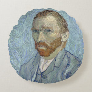 Självporträtt av Vincent van Gogh Rund Kudde