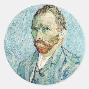 Självporträtt av Vincent Van Gogh Runt Klistermärke