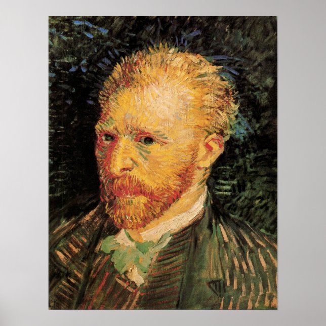 Självporträtt av Vincent van Gogh, Vintagekonst Poster (Framsidan)