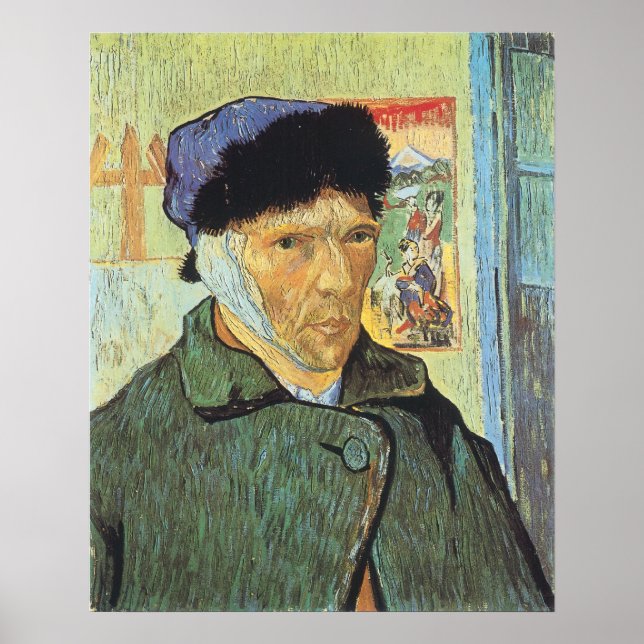 Självporträtt, Bandaged Ear av Vincent van Gogh Poster (Framsidan)