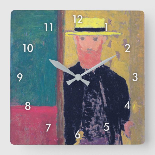 Självporträtt (Bearded Man), Edouard Vuillard Fyrkantig Klocka (Framsida)