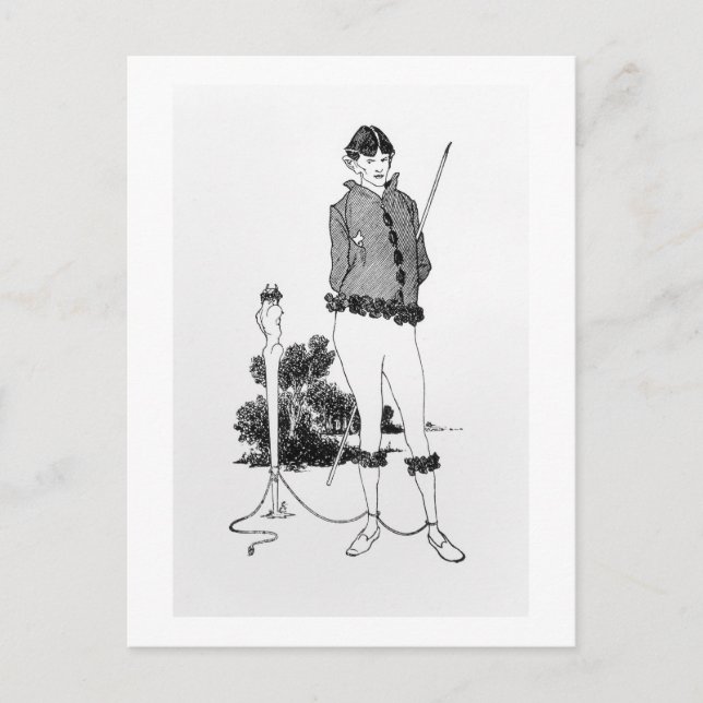 Självporträtt bunden till en Herm (engravande) (b& Vykort (Framsida)