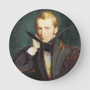 Självporträtt c.1827-37 (olja på panel) rund klocka