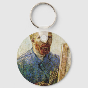 Självporträtt framme av stafflin av Van Gogh Nyckelring