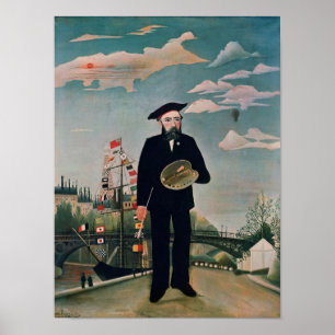 självporträtt, från L'ile Saint-Louis, 1890 Poster
