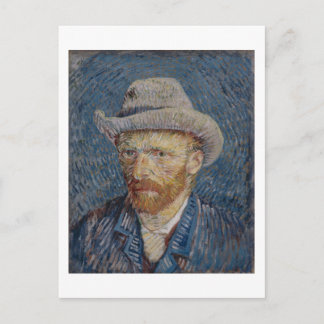 Självporträtt Grå filtchott, Van Gogh Finkonst Vykort