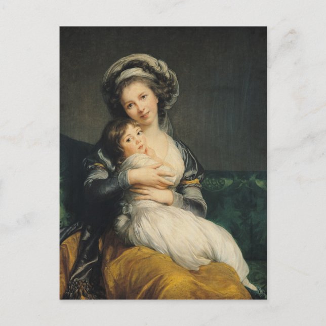 Självporträtt i en turban med sitt barn, 1786 vykort (Framsida)