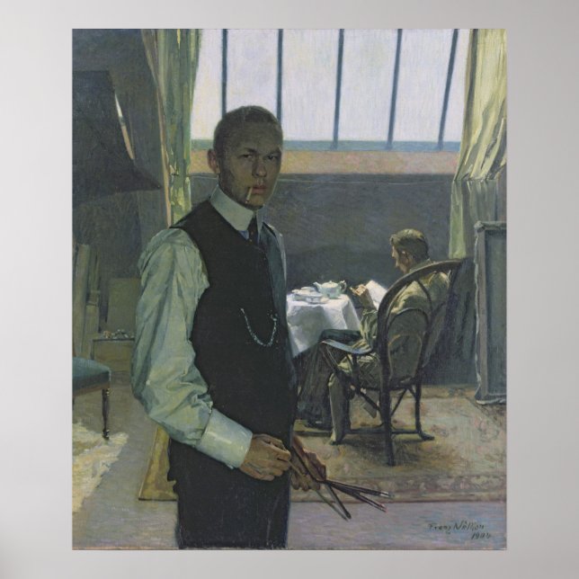 Självporträtt i Studio, 1904 Poster (Framsidan)