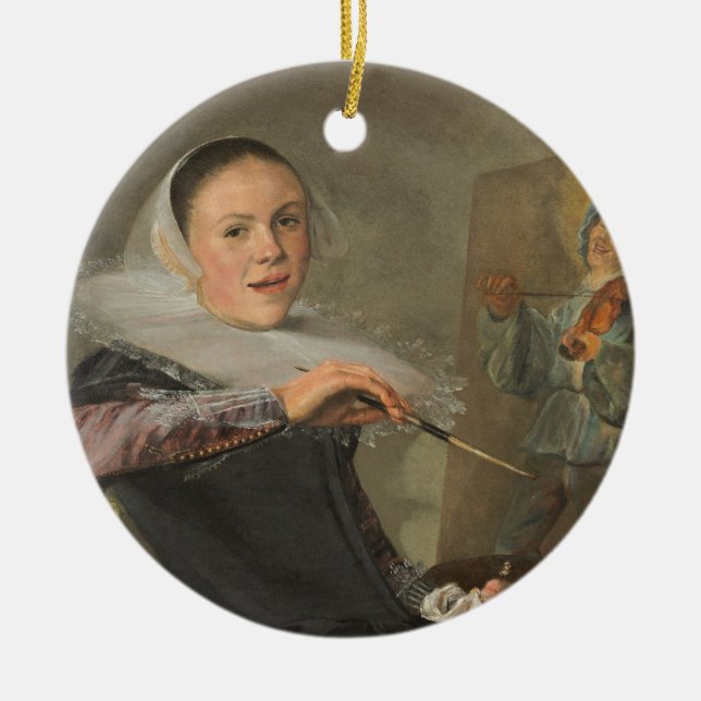 Självporträtt Julgransprydnad Keramik (Framsidan)