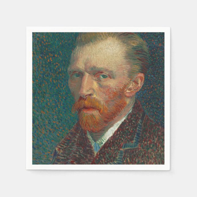 Självporträtt konstnärlig målning av Van Gogh Pappersservett (Framsidan)