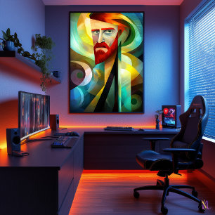 Självporträtt - Kubistiskt Mästerverk Inspirerat Poster