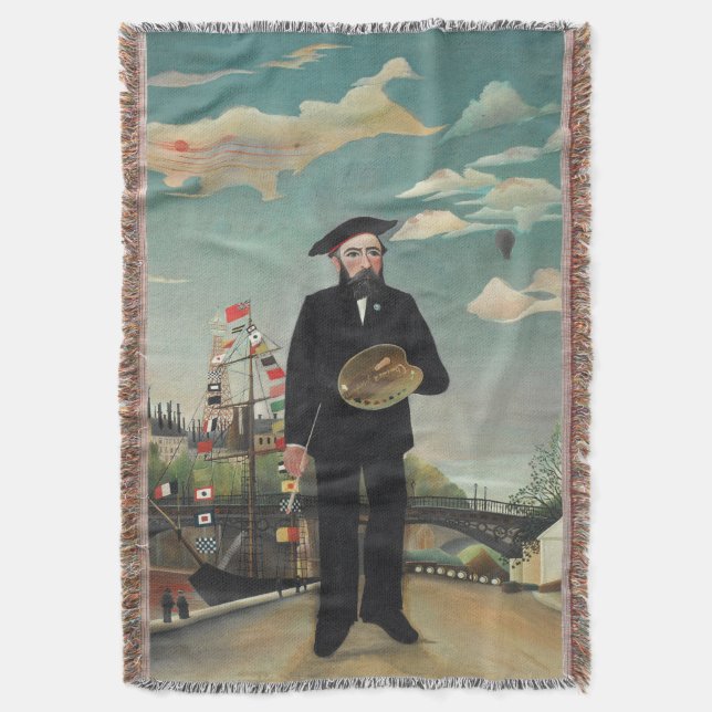 Självporträtt landskap 1890, Henri Rousseau Filt (Framsidan Vertikal)
