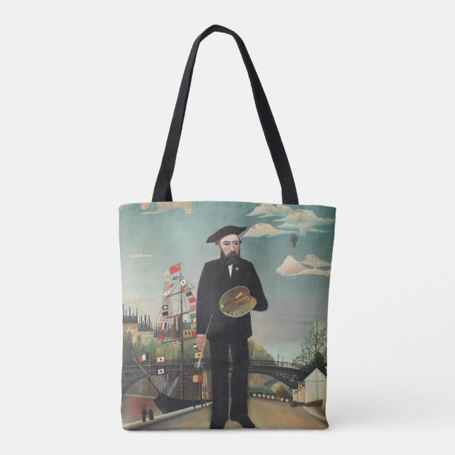 Självporträtt landskap 1890, Henri Rousseau Tygkasse (Baksida)