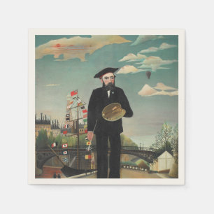Självporträtt – Landskap, Henri Rousseau 1890 Pappersservett